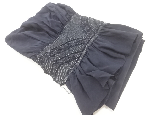 JAPANESE KIMONO FOR MEN / HEKO OBI / SHIBORI / WAVE 